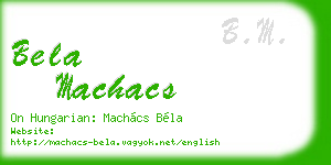 bela machacs business card